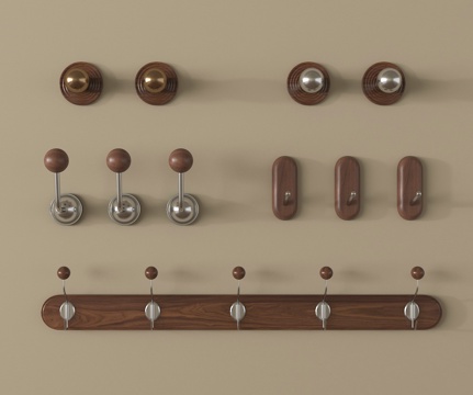 中古挂钩 挂衣钩 衣挂 挂衣架su模型