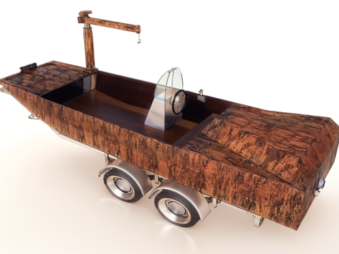 猎鳄豪华船su模型