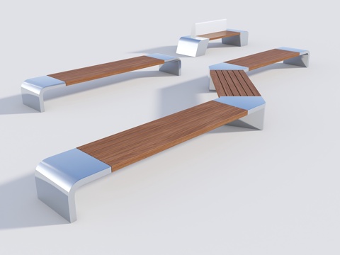 户外景观椅 公共座椅 休息座椅 公园休息椅 广场椅 现代景观su模型