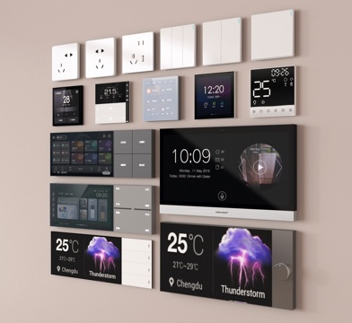 现代开关插座 开关插座组合 智能控制面板su模型