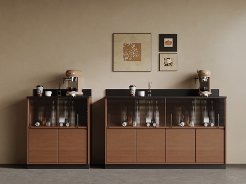 中古风 餐边柜su模型