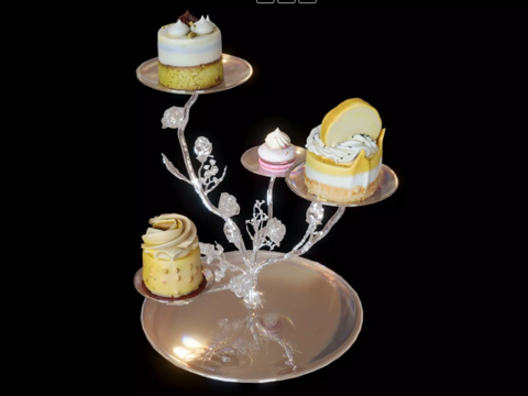  欧式摆件 蛋糕摆件 水晶蛋糕摆件3d模型 