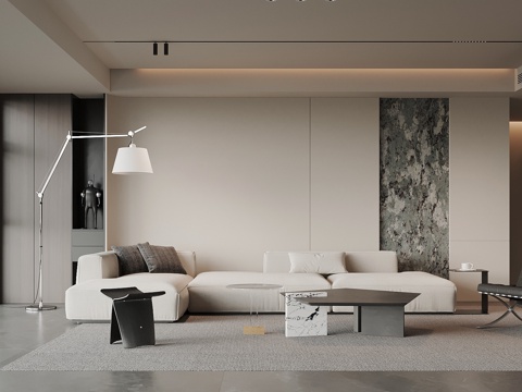 现代客厅 沙发茶几组合su模型