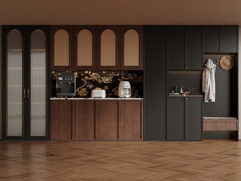 中古风鞋柜 酒柜 法式鞋柜酒柜su模型