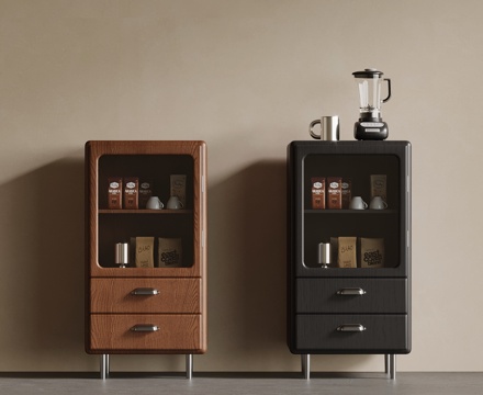 中古风斗柜 餐边柜su模型