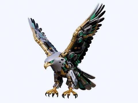 机械老鹰雕塑su模型