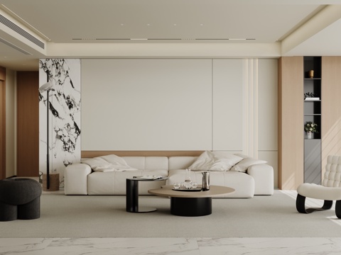  现代极简黑白灰现代客厅背景墙洗衣机柜沙发茶几鞋柜窗帘灯吊顶极3d模型 