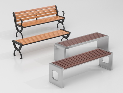 现代景观座椅 长椅 公共座椅 户外椅su模型