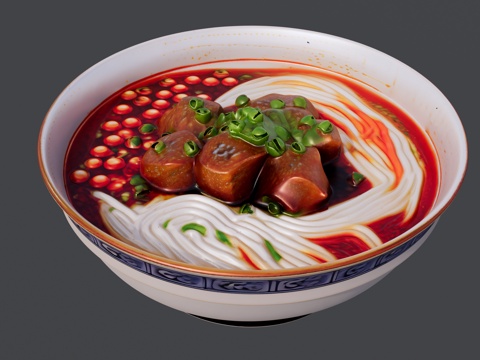 一碗红烧牛肉面su模型