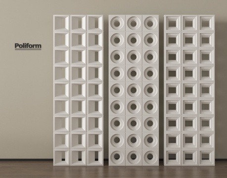 现代隔断 空心砖 镂空水泥砖隔断su模型