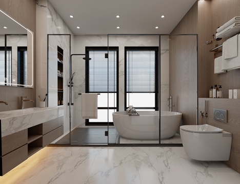 现代高级感卫生间su模型