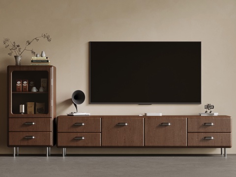 中古风电视柜su模型