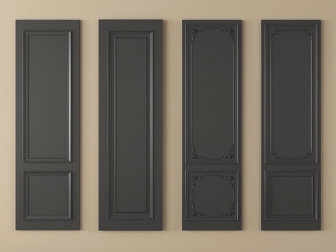 法式护墙板 墙饰板 背景墙su模型