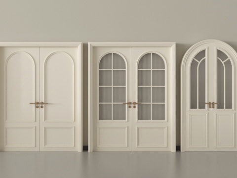 法式双开门组合 玻璃门 厨卫门 阳台门su模型