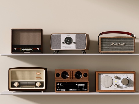 现代小音响 复古收音机 便捷蓝牙音箱su模型