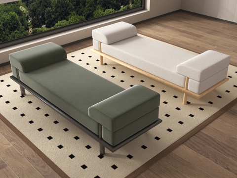 现代床尾凳 换鞋凳 沙发凳su模型