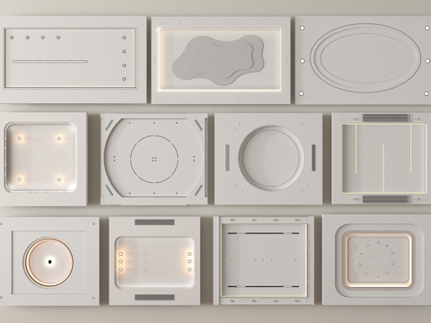 现代无主灯吊顶 异形吊顶 弧形吊顶 石膏板吊顶su模型