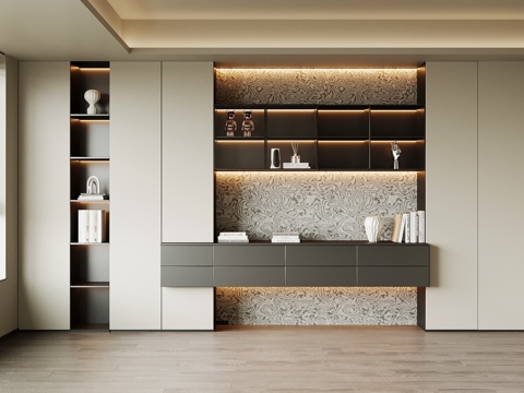 现代书柜su模型