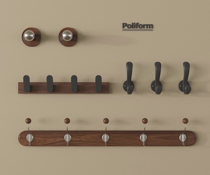 中古挂钩 挂衣钩 衣挂 挂衣架su模型