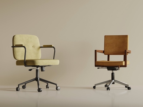 中古风办公椅 休闲椅su模型