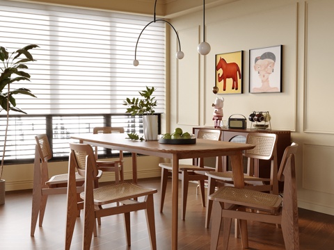  现代餐厅3d模型 