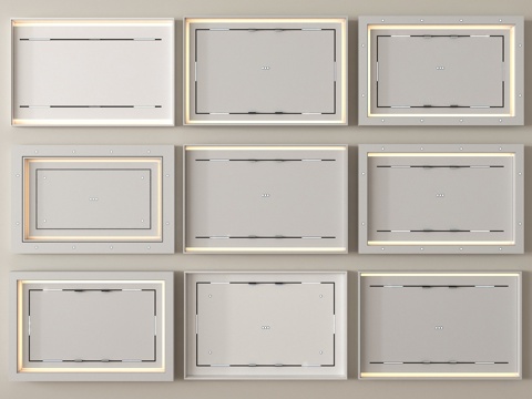 现代吊灯 无主灯吊顶 悬浮吊顶 石膏板吊顶su模型