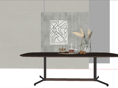 现代新中式端景柜su模型