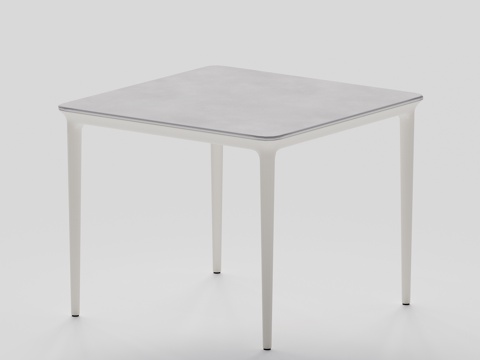 DEDON - 现代户外桌 方桌 四人桌 岩板大理石餐桌su模型