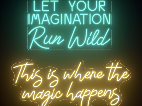  现代霓虹灯 装饰灯3d模型 