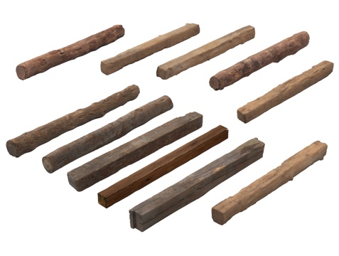 侘寂老木头 木头柱子 旧木板 木条su模型