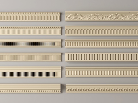 法式踢脚线 法式线条 顶角线 踢脚线su模型