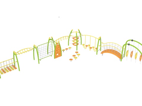  儿童攀爬，儿童体能训练，游乐园攀爬设备3d模型 