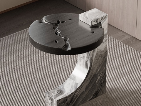 现代意式茶几 大理石茶几su模型