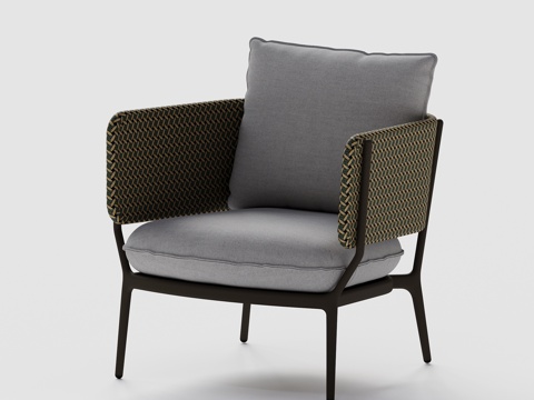 DEDON - 现代户外椅 藤编椅 单人椅 休闲椅su模型