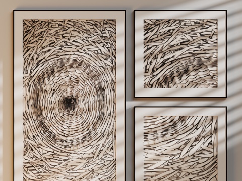 现代装饰组合画su模型