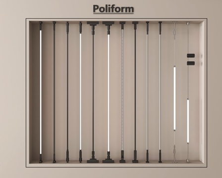 现代天际线灯su模型