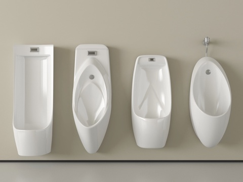 小便池 小便斗 小便器su模型