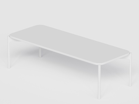 DEDON - 现代户外桌 八人长桌 金属桌su模型