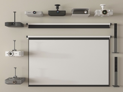 数码器材 投影仪 投影幕布 投影设备 音响su模型