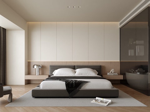 现代卧室su模型