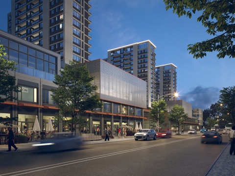  小区商业街 商铺3d模型 