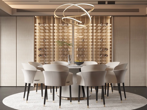  现代餐厅3d模型 