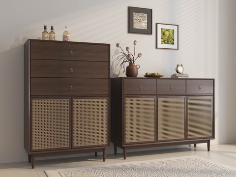 美式边柜玄关柜 法式边柜玄关柜 意式边柜 玄关柜 餐边柜 中su模型