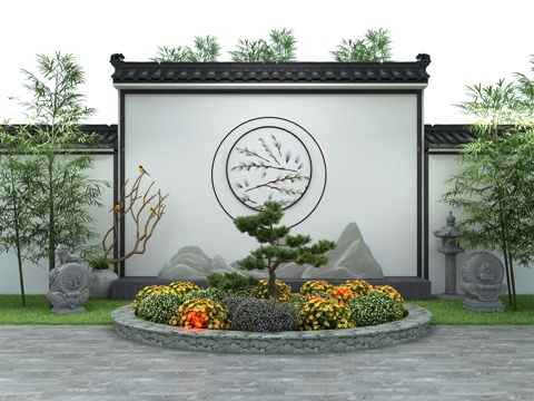 新中式马头墙su模型