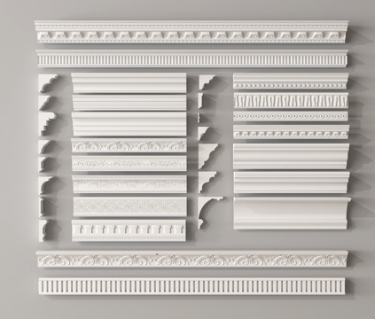 法式石膏线 阴角线 石膏线条su模型