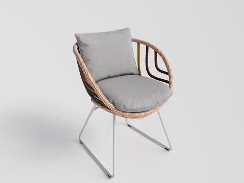 DEDON - 现代户外椅 单人椅 藤编椅 餐椅su模型