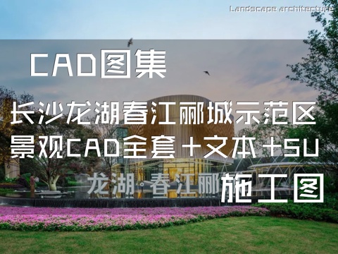 长沙龙湖春江郦城示范区景观CAD施工图全套+文本+SU模型cad施工图