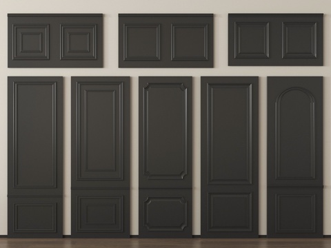 法式护墙板 墙裙su模型