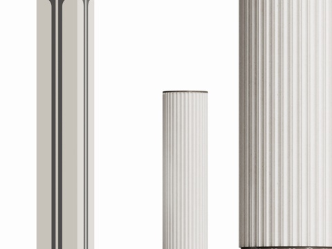 现代酒店会所装饰柱子su模型