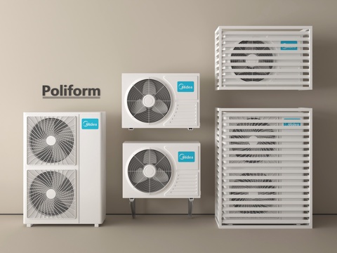现代空调外机 空调压缩机 中央空调su模型